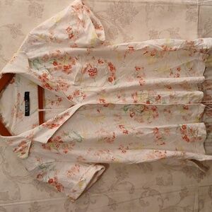 Ralph Lauren top and bottom cotton pajamas size S white and coral colors